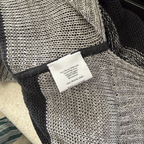 Eileen Fisher Woman Plus Size 2X Knit Sweater Tunic Organic Linen Popover Gray - Picture 4 of 12
